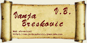Vanja Brešković vizit kartica